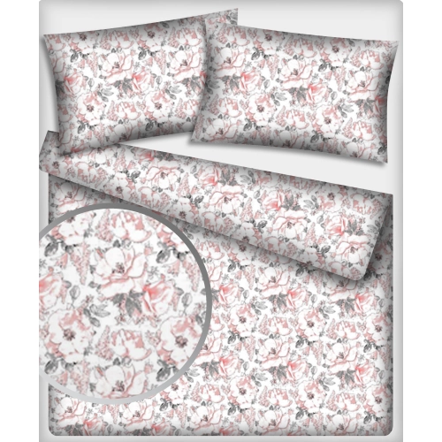 Pościel bawełniana 160x200 Peonia biała